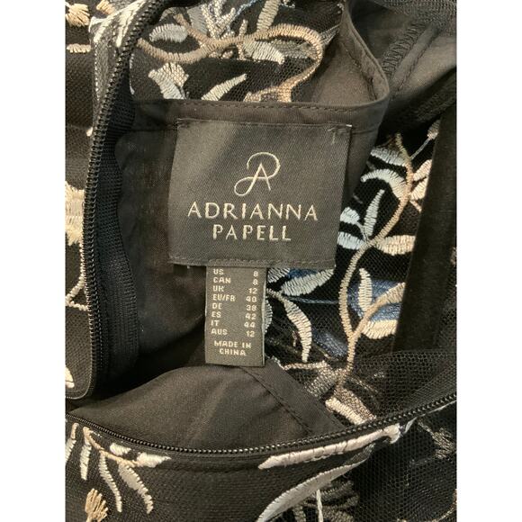 NWT Adrianna Papell Embroidered Knit Fit & Flare Midi Dress - Size 8 - Picture 5 of 6